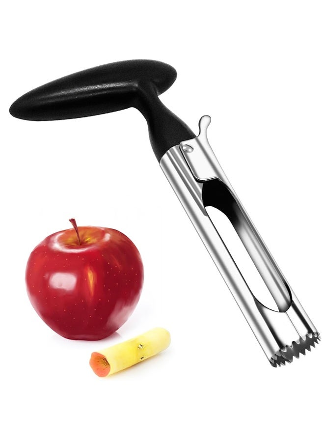 أداة تقطيع لب التفاح من الفولاذ المقاوم للصدأ - تصميم سهل الضغط لتقطيع سريع، مقبض مانع للانزلاق - مزيل بذور الفواكه والخضراوات، آمنة للغسل في غسالة الأطباق - Image 1